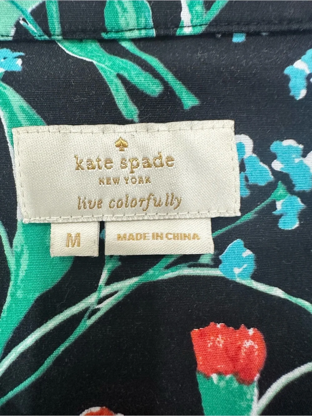 Kate Spade Black Sleeveless Floral Peplum Top size Medium